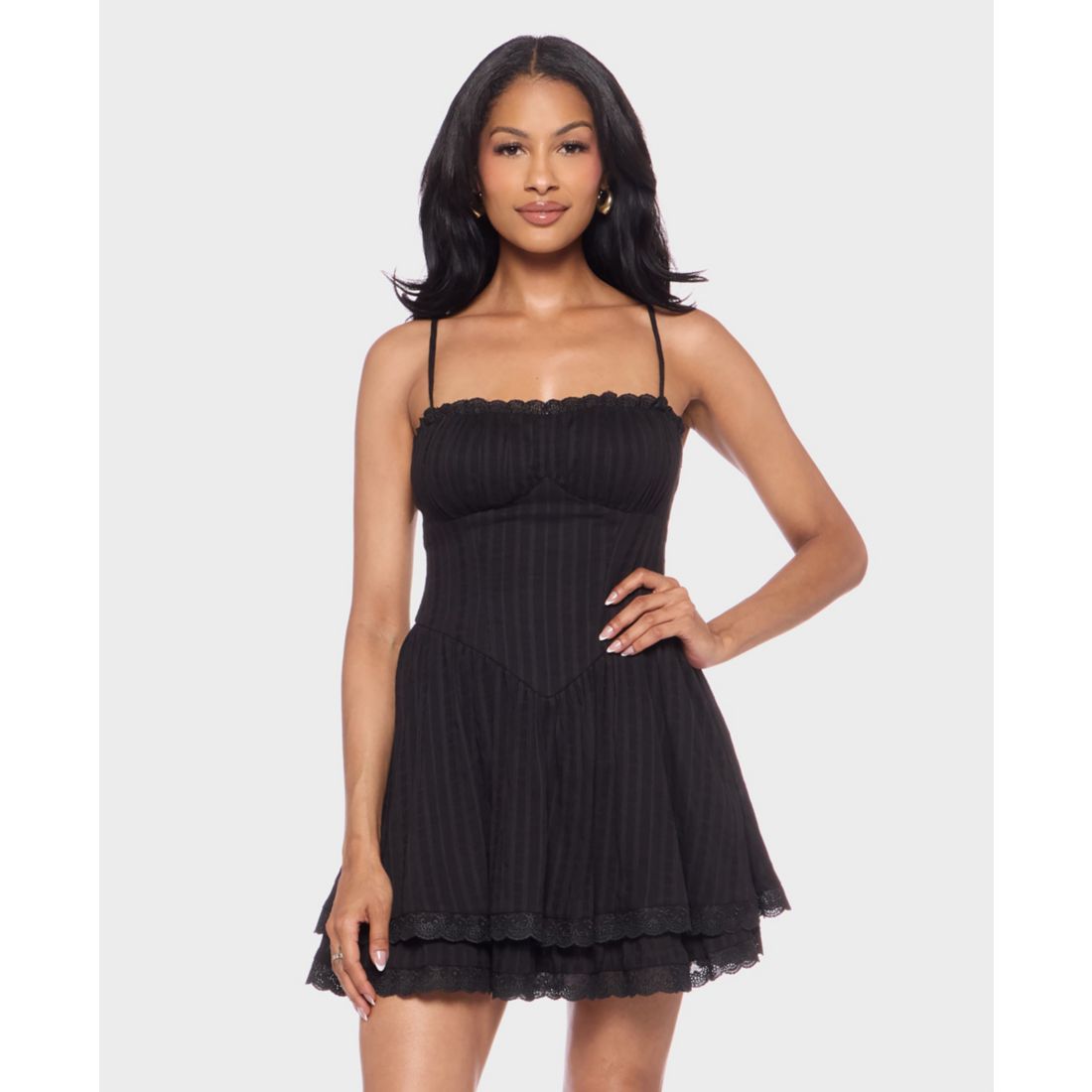 Alex & Sophia Juniors' Square Neck Mini Dress