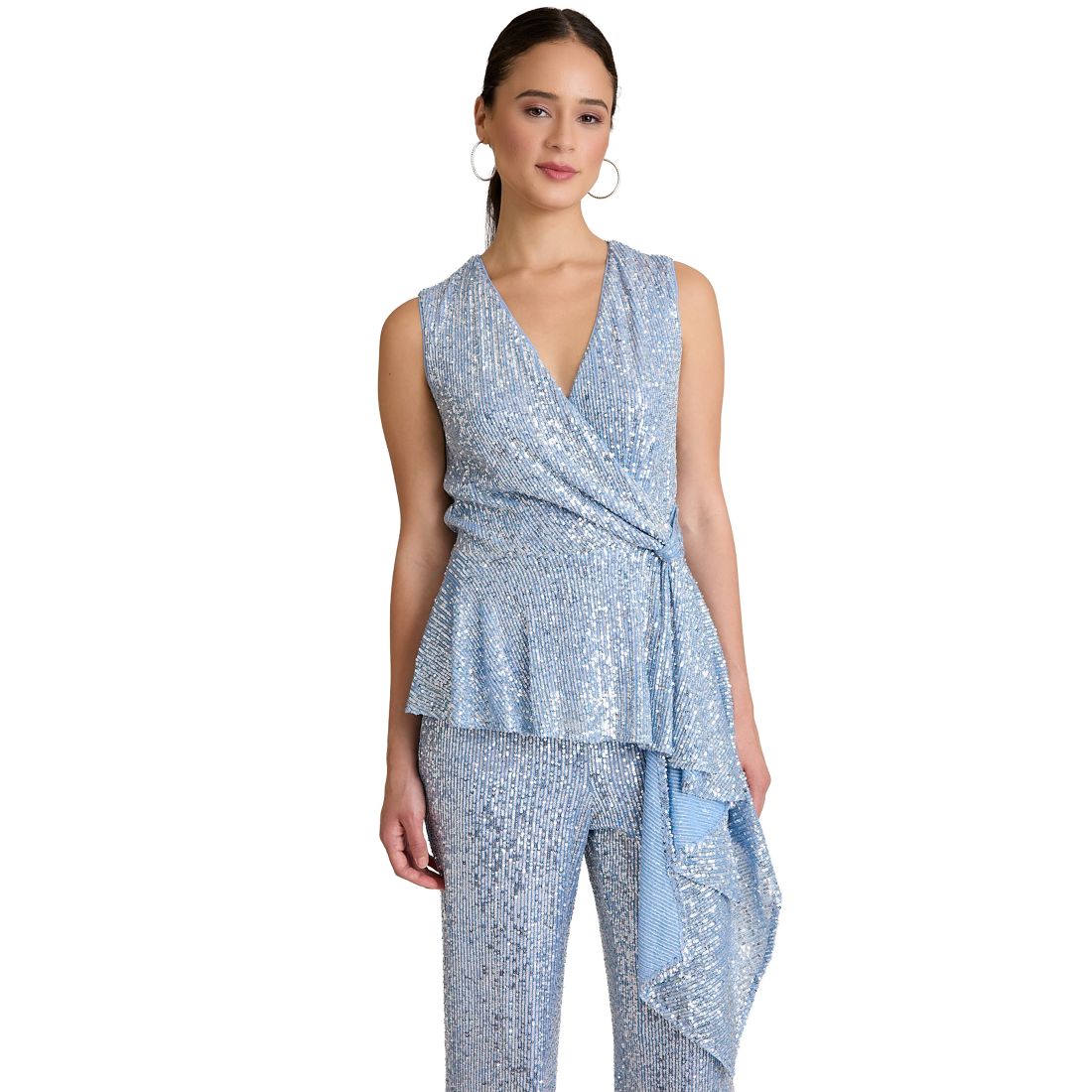 Muse Women's V-Neck Sleeveless Sequin Top