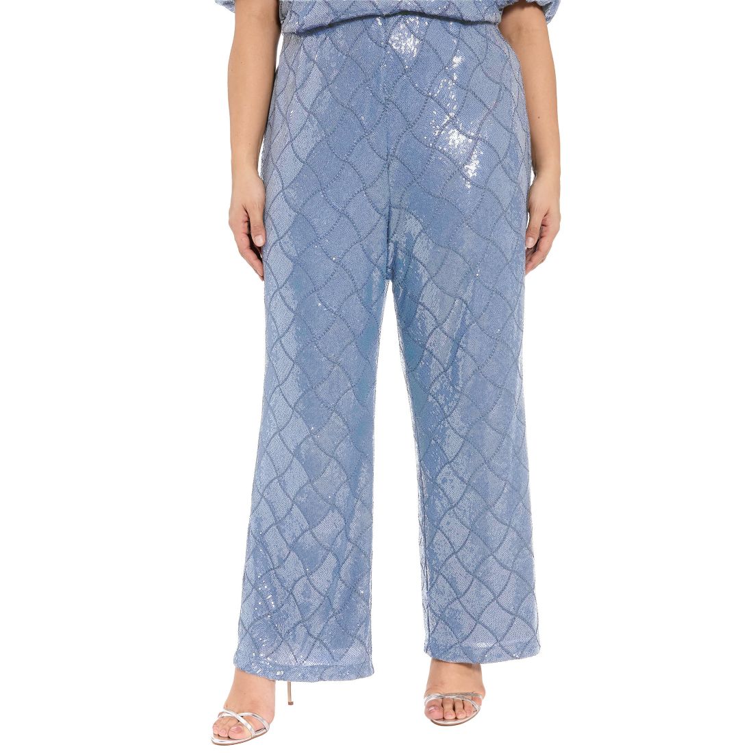 Muse Plus Size Sequined Pull-On Pants