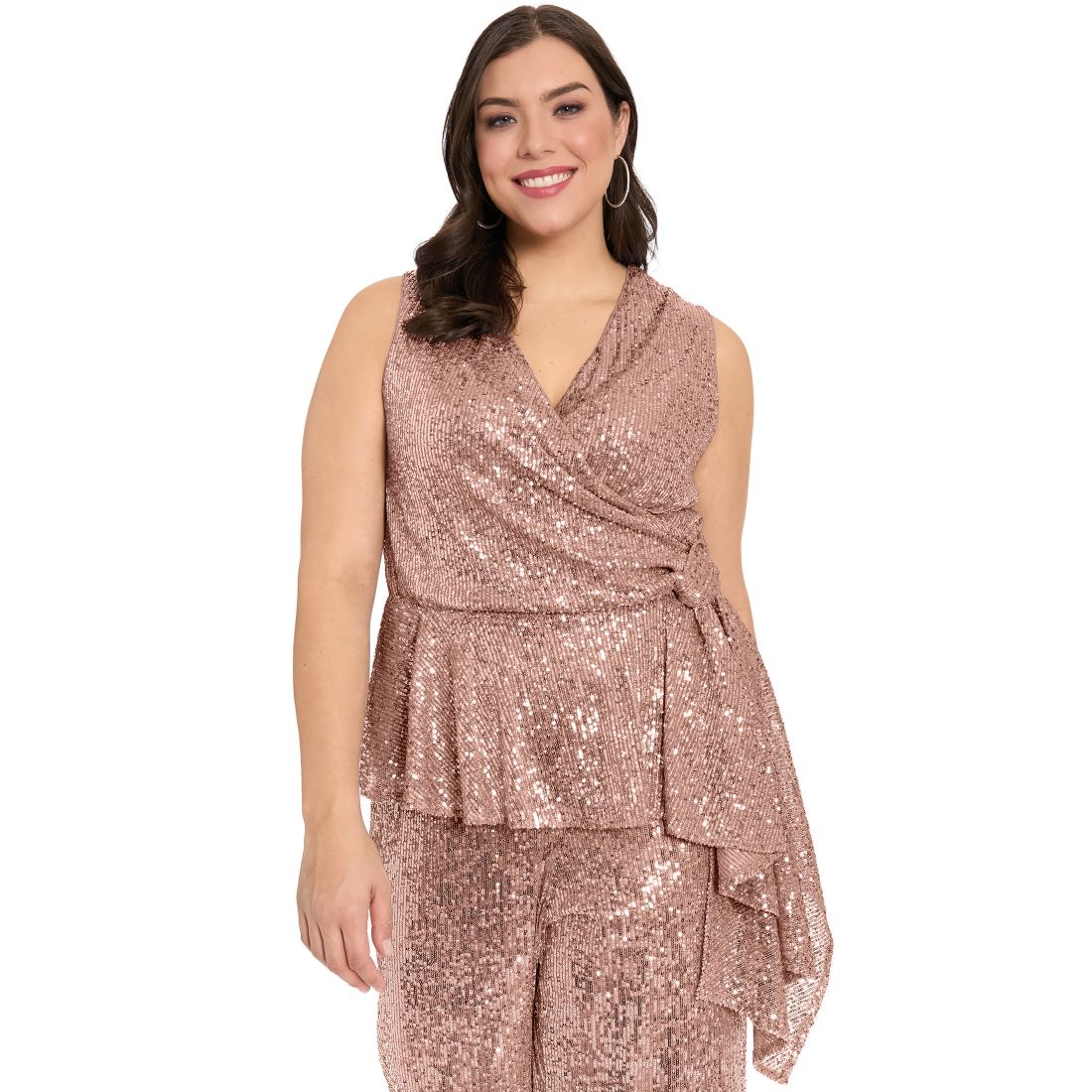 Muse Plus Size Side Twist V-Neck Wrap Top