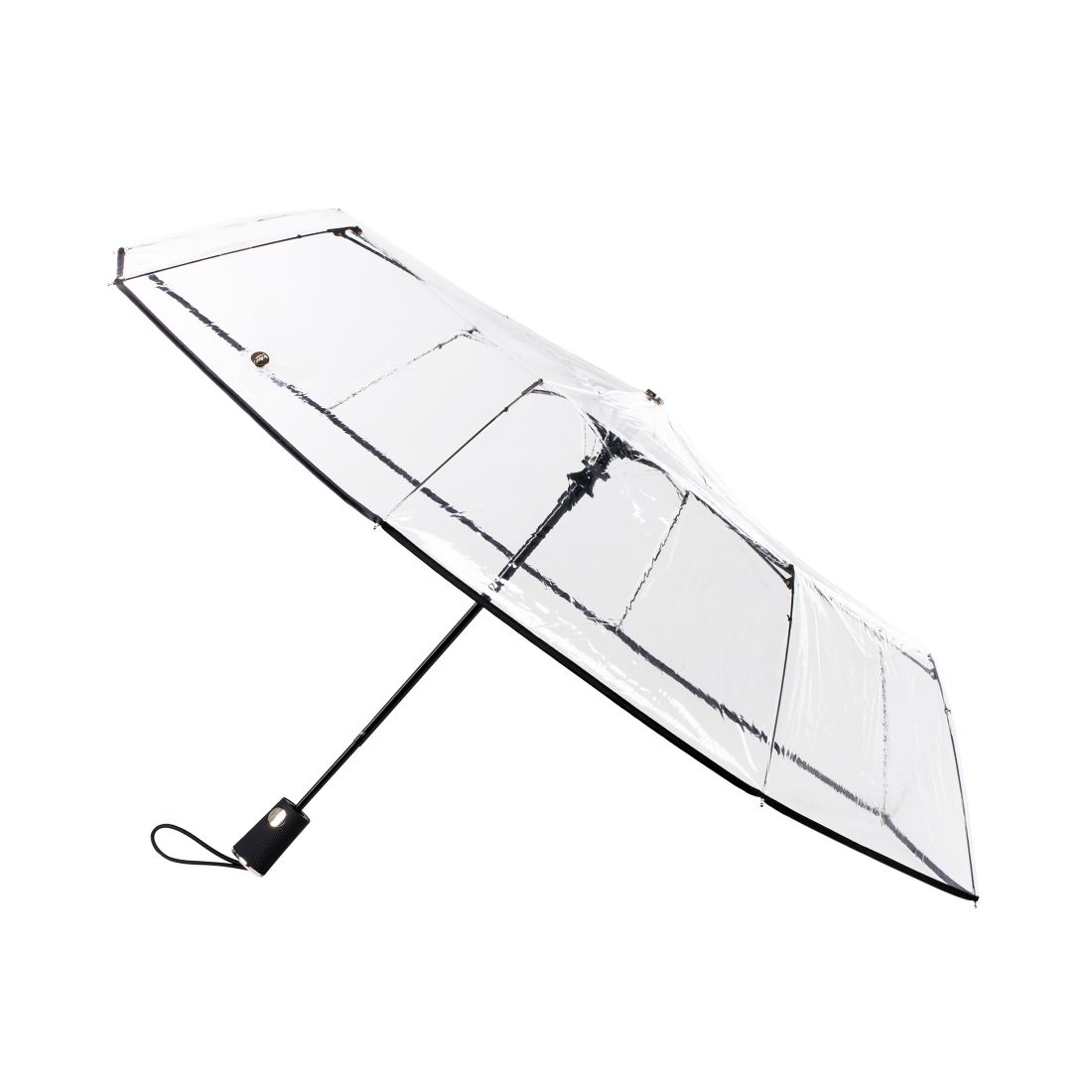 Totes 3-Section Auto-Open Clear Umbrella