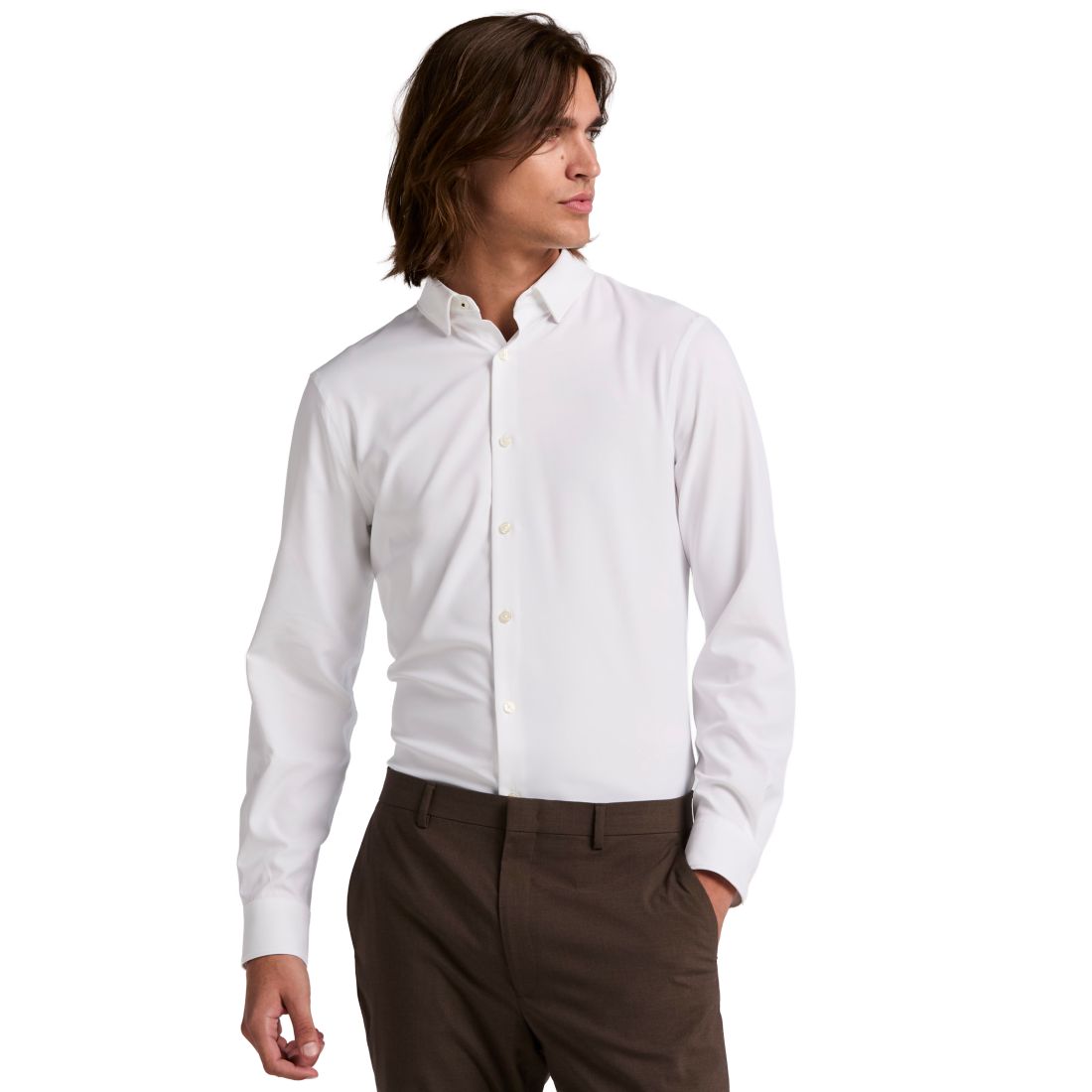 Perry Ellis Men's Slim-Fit Stretch Solid Button-Down Twill Shirt