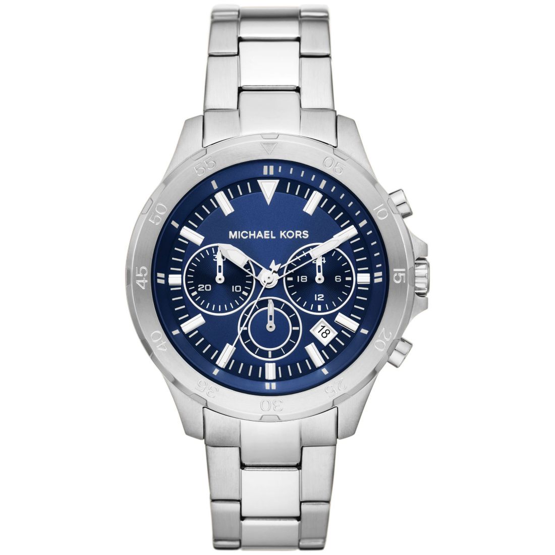 Michael Kors Men's Greyson Chronograph Silver-Tone Stainless Steel Watch 43mm