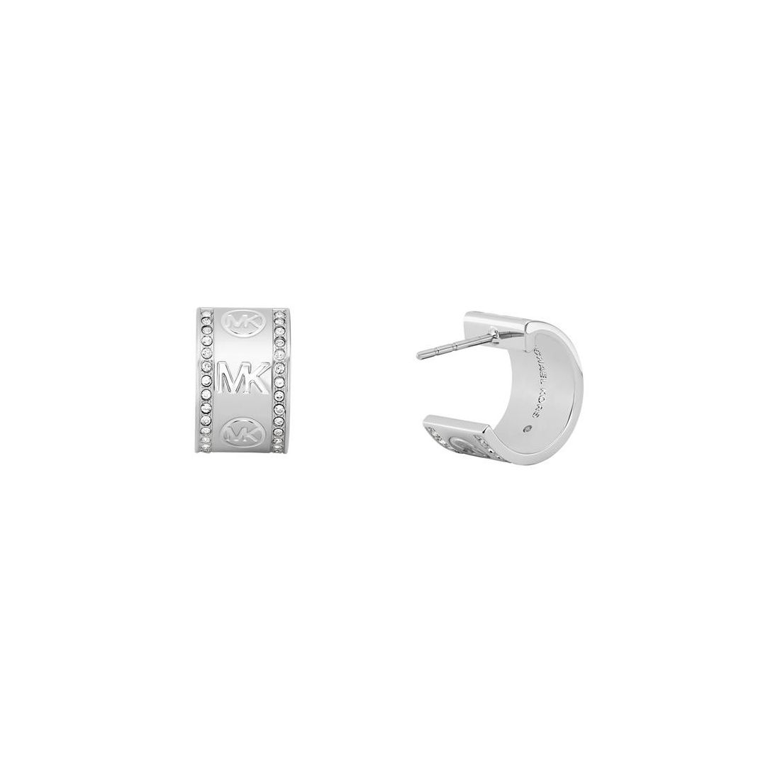 Michael Kors Pave Logo Hoop Earrings