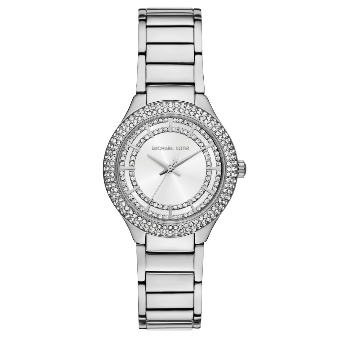Michael Kors Women's Sylvia Three-Hand Silver-Tone Stainless Steel Watch, 33mm