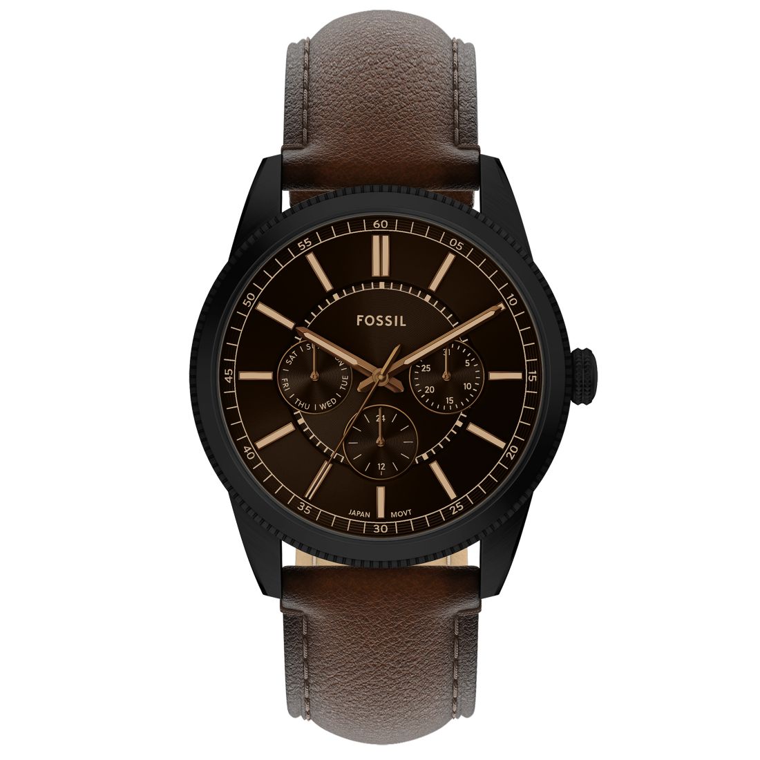 Fossil Men's Pearson Multifunction Brown Leather Watch, 42mm