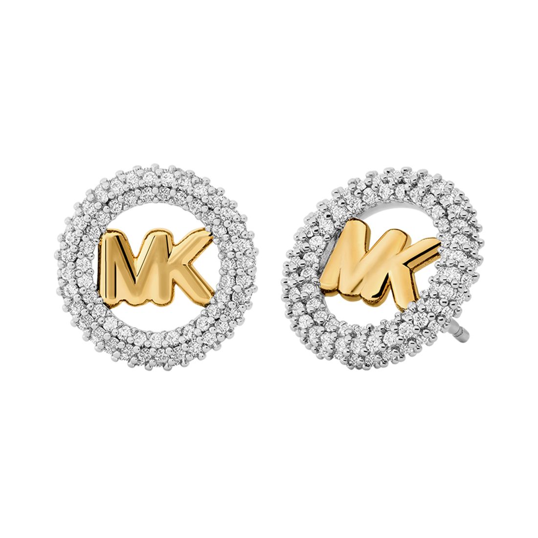 Michael Kors Small Pave Logo Stud Earrings