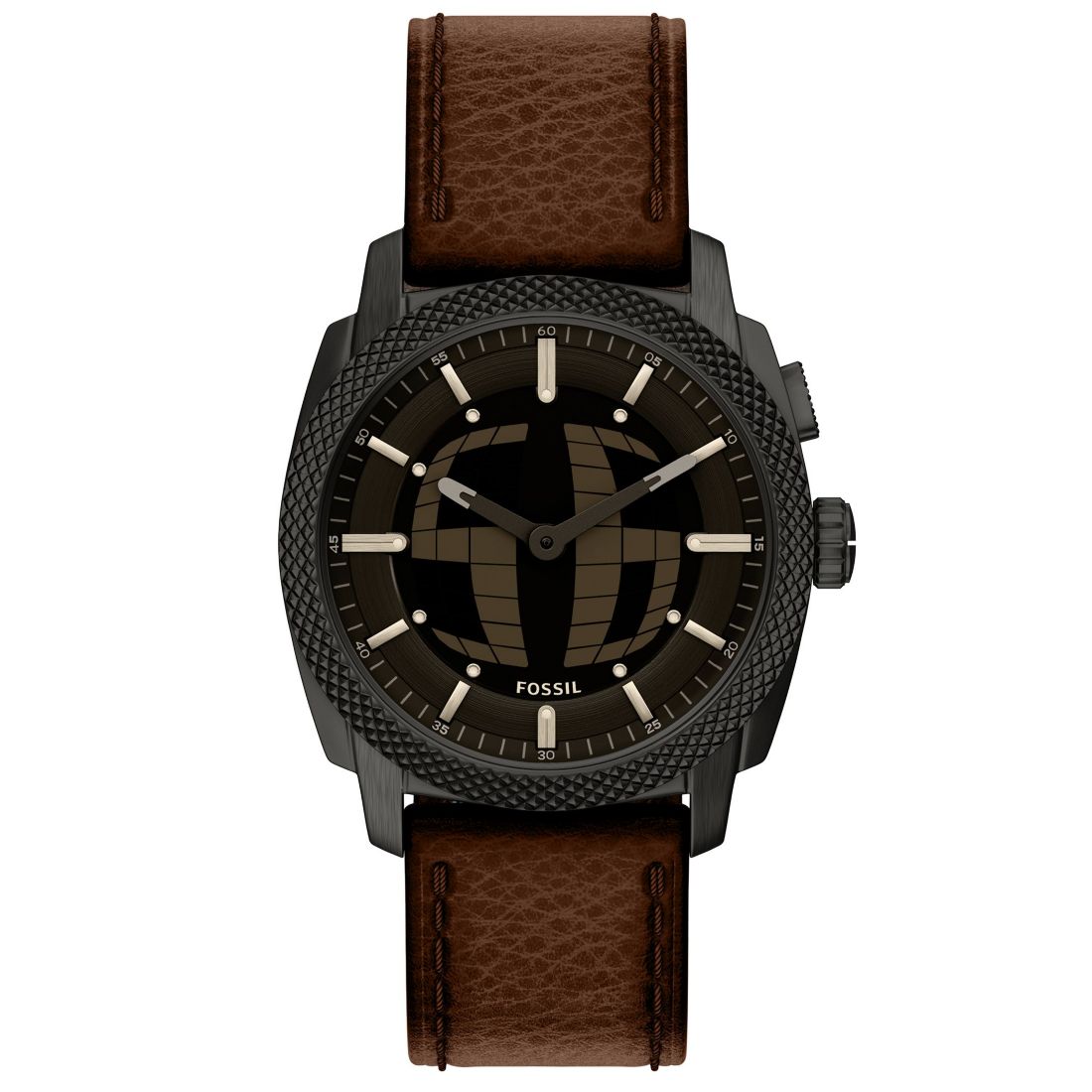 Fossil Men's Machine Big Tic Brown Leather Watch, 41mm