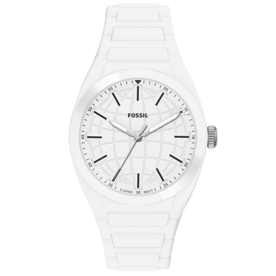 Fossil Men's Everett Three-Hand White Silicone Watch 42mm
