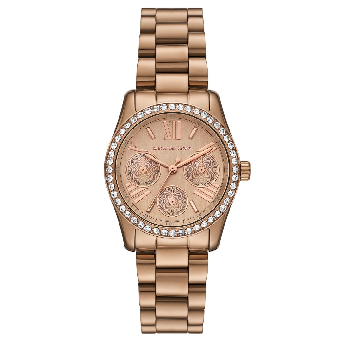 Michael Kors Michael Michael Kors Women's Lexington Multi-function Beige Gold-Tone Stainless Steel Watch 33mm