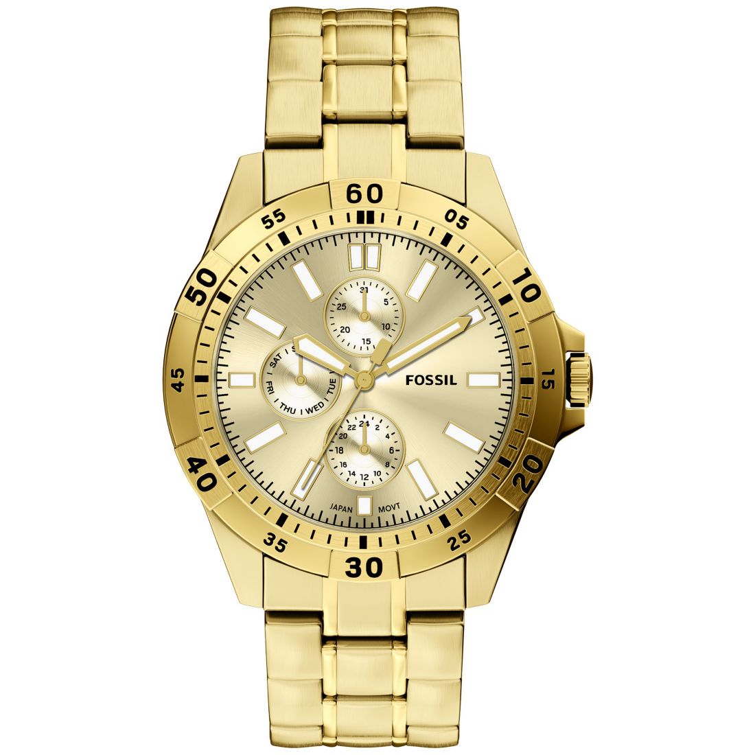 Fossil Men's Garrett Multi-Function Gold-Tone Stainless Steel Watch 44mm
