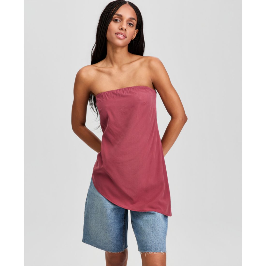 And Now This Women's Asymmetrical-Hem Strapless Top, Macy's Exclusive