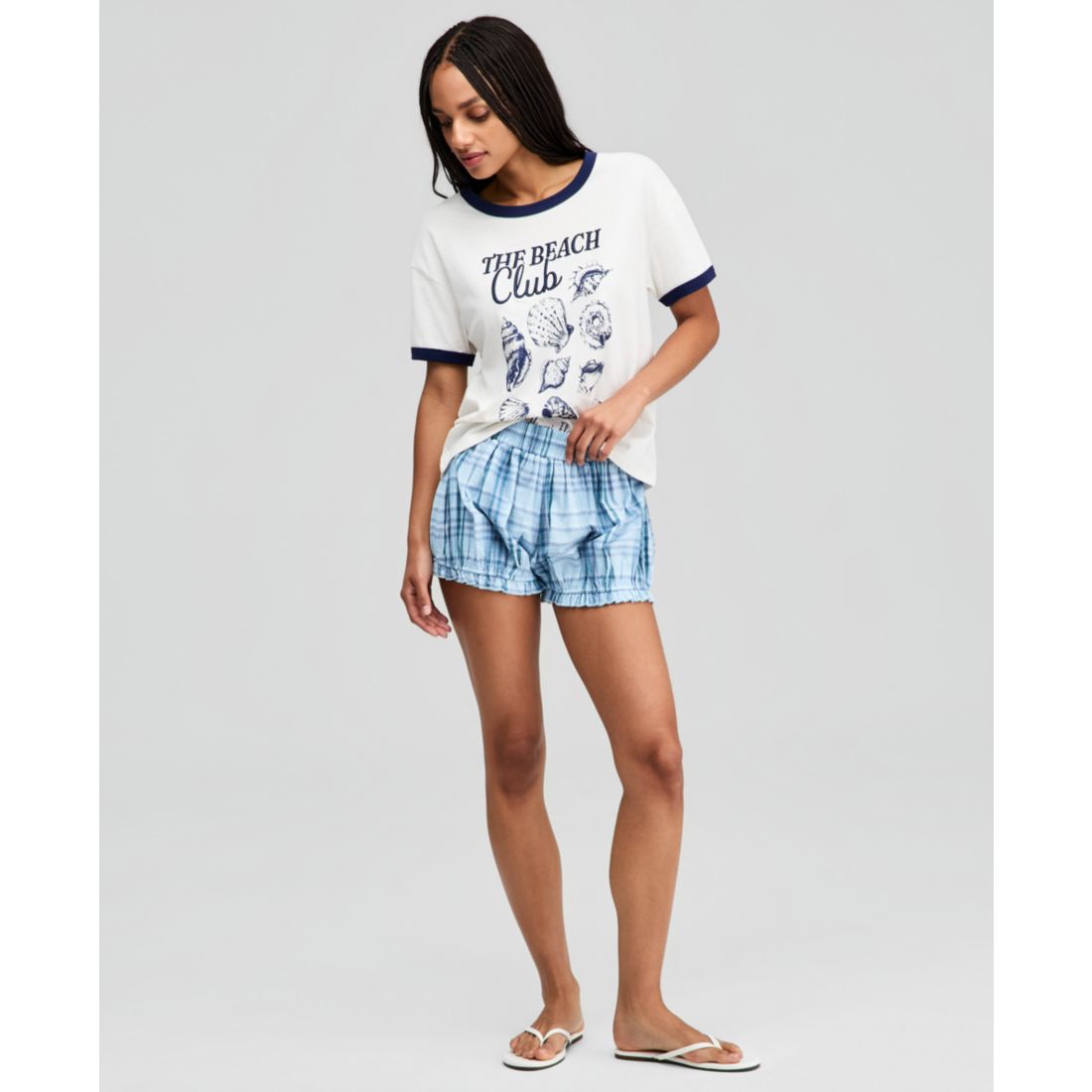 And Now This Women's Cotton Plaid Pull-On Bubble Shorts, Macy's