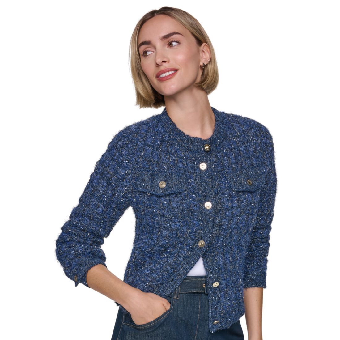 Sonia Rykiel Women's Five-Button-Front Sweater Denim Jacket