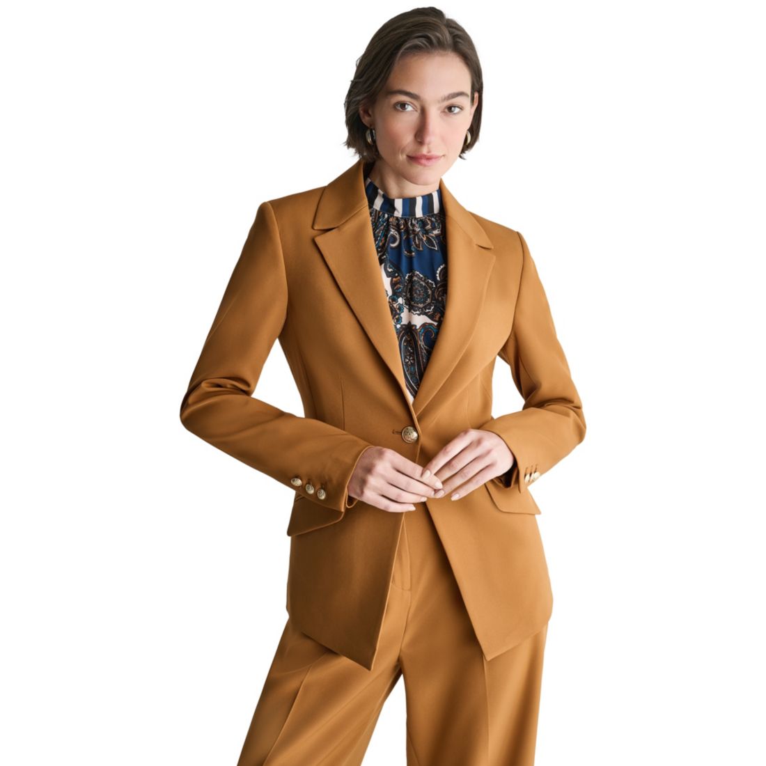Bcbg Women's Notch-Collar One-Button Stretch Blazer
