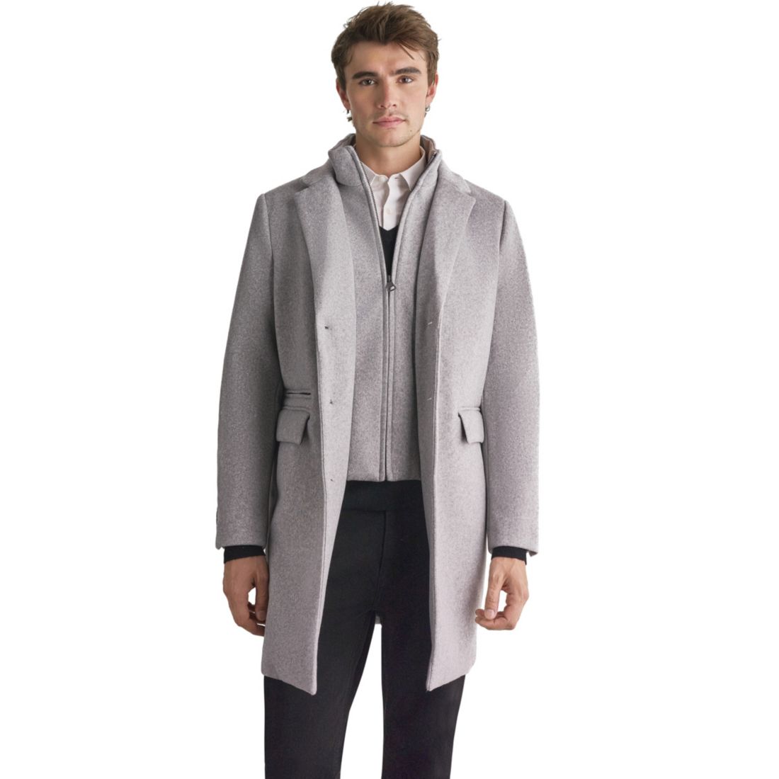 Karl Lagerfeld Paris Men's Bib Overcoat