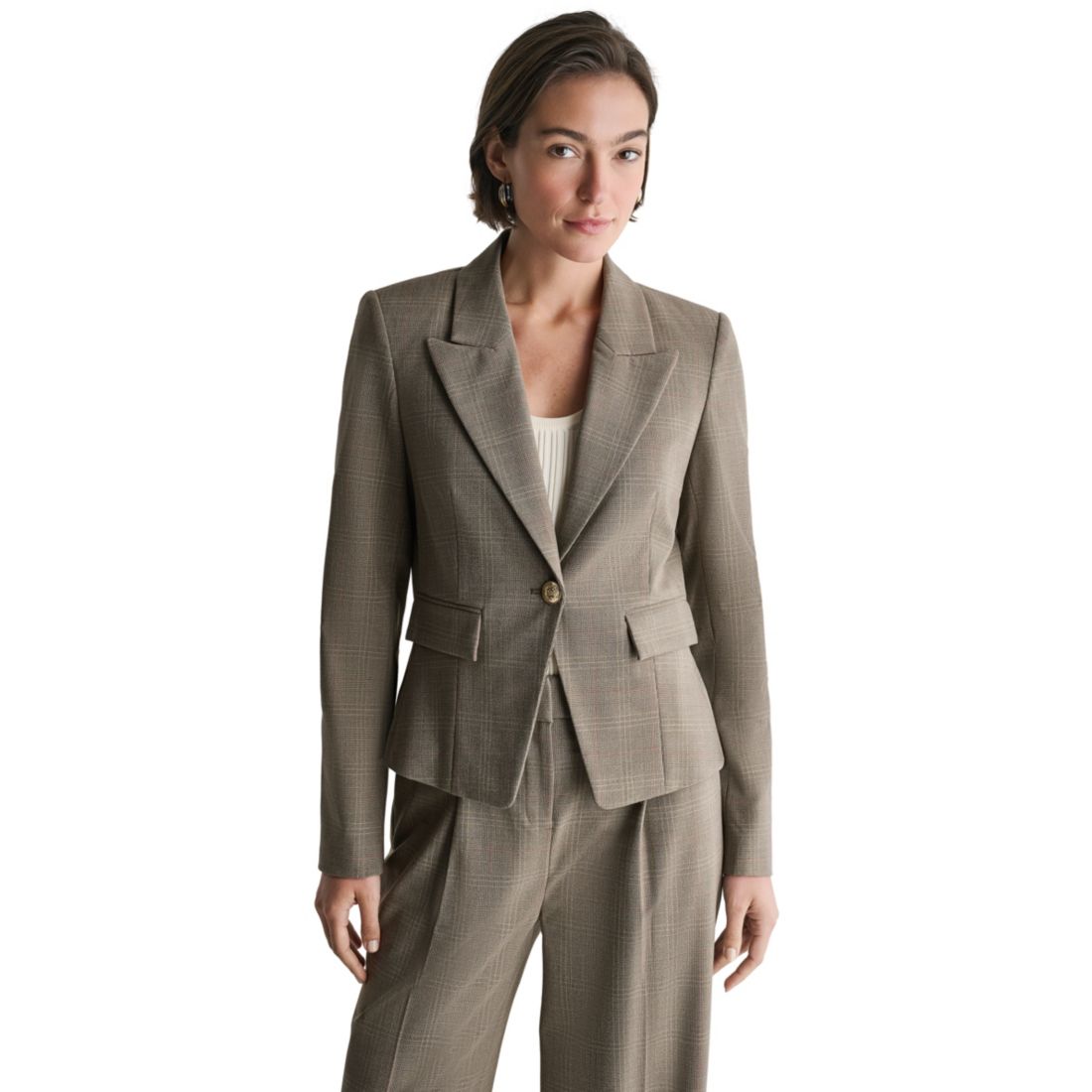 Bcbg Women's Peak-Lapel One-Button Blazer Jacket