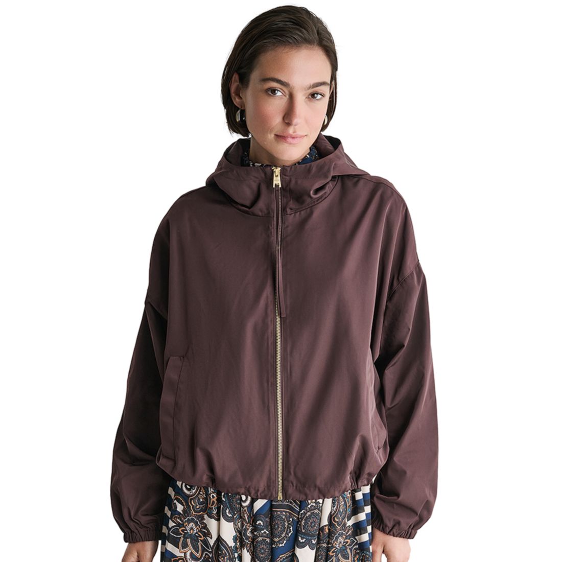 Bcbg Women's Zip-Front Drawcord Hoodie Jacket