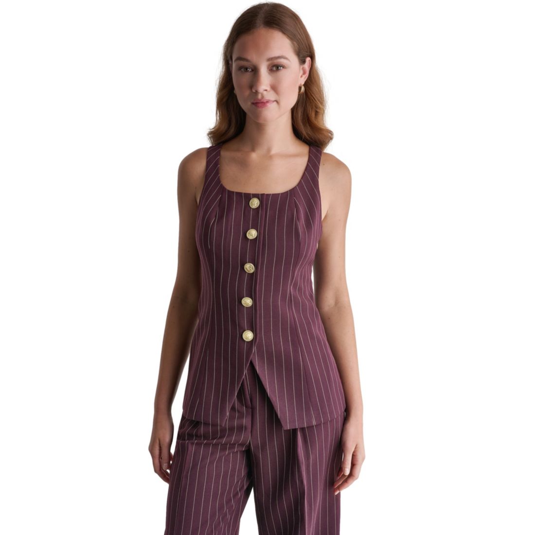 Bcbg Women's Pinstripe Square-Neck Vest
