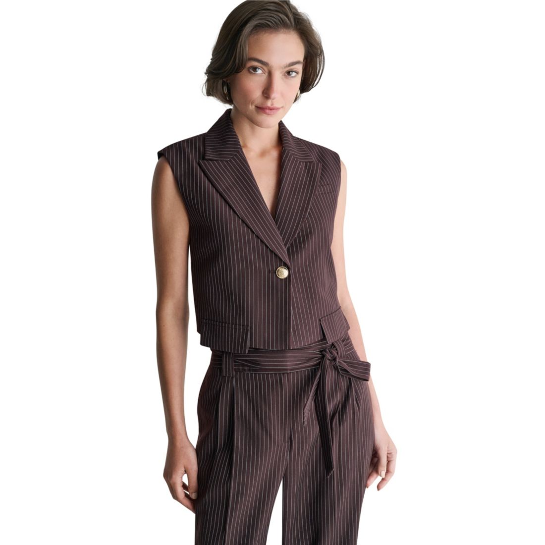 Bcbg Women's Cropped Peak-Lapel One-Button Jacket