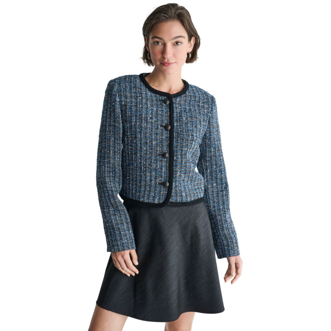 Bcbg Women's Collarless Button-Front Jacket