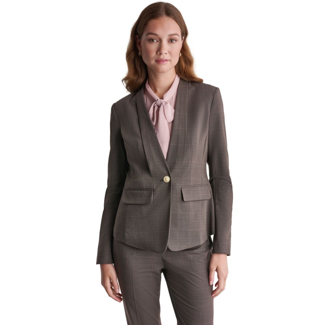 Bcbg Women's Plaid Shoulder-Padding Blazer