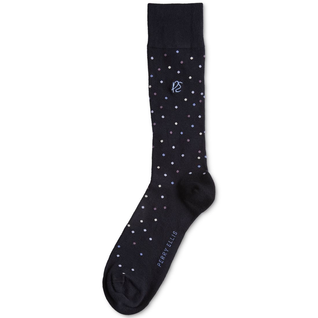 Perry Ellis Portfolio Men's Modern Dot Logo Crew Socks