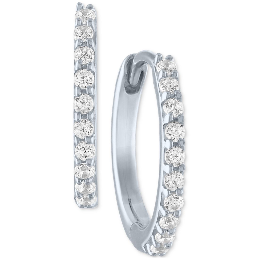 Forever Grown Diamonds Lab-Created Diamond Extra Small Hoop Earrings (1/10 ct. t.w.) in 10k White or Yellow Gold