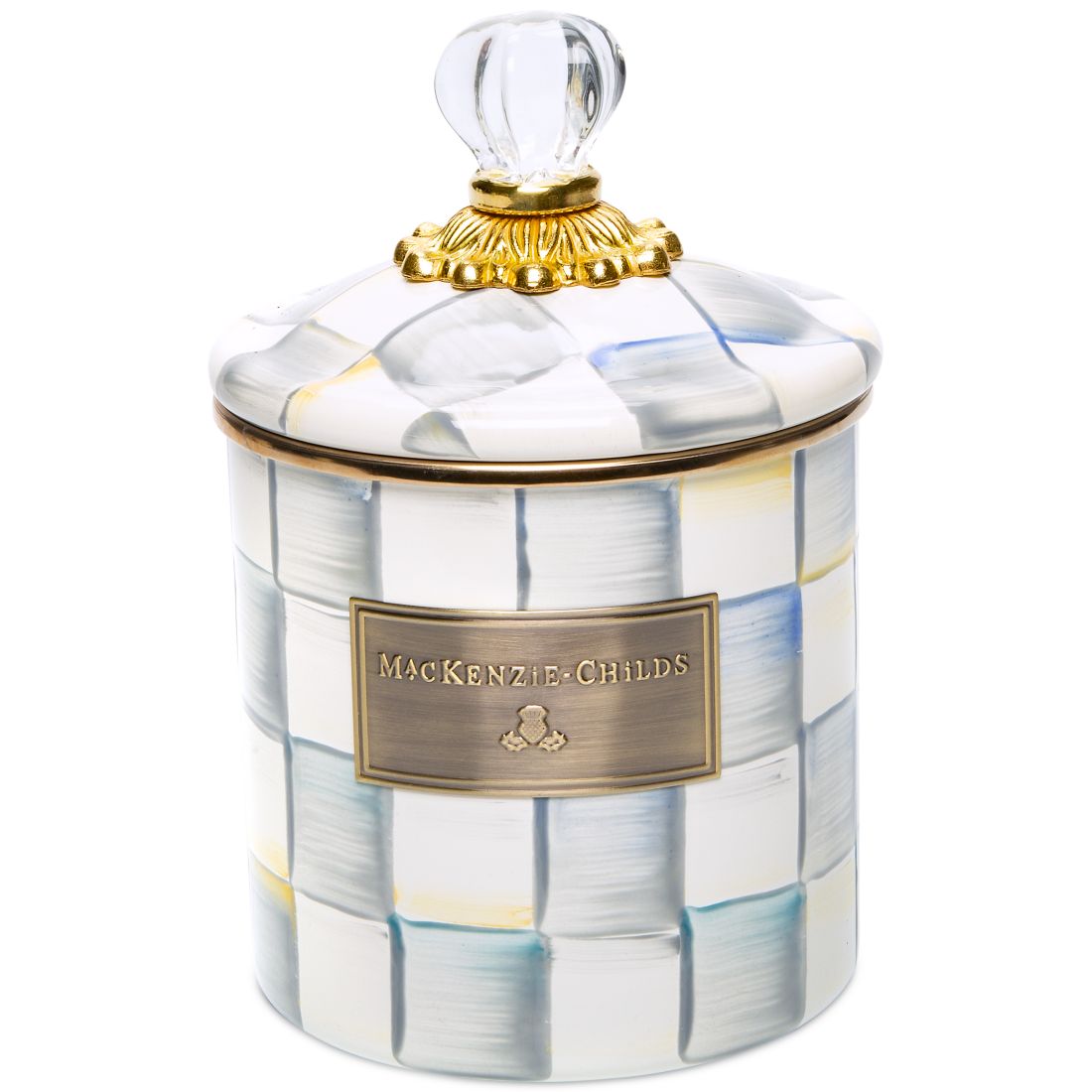 Mackenzie-childs Sterling Check Small Canister