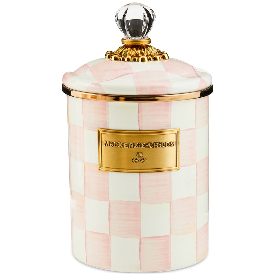 Mackenzie-childs Rosy Check Medium Canister