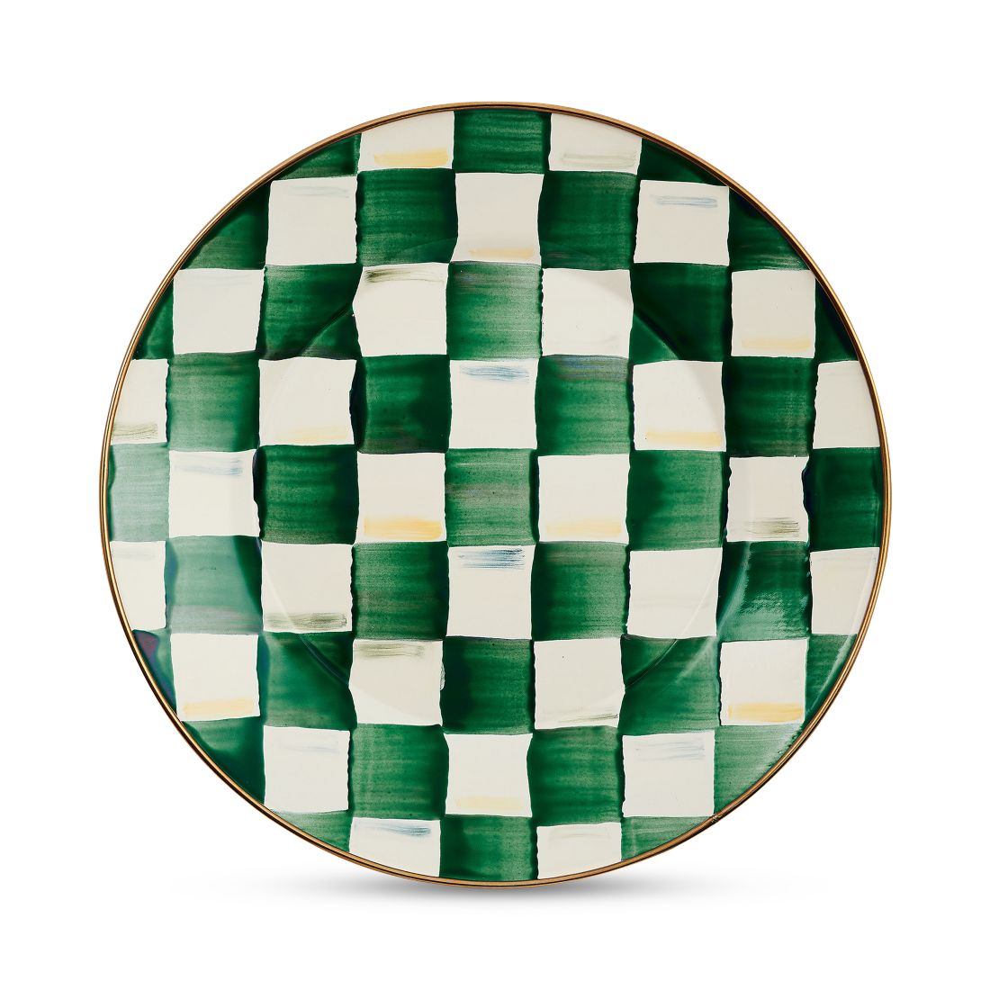 Mackenzie-childs Emerald Check Dinner Plate