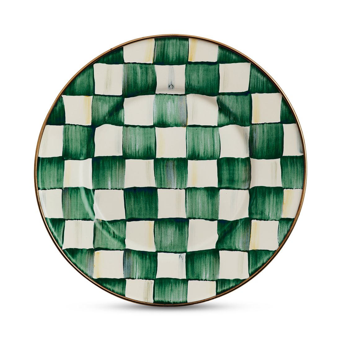 Mackenzie-childs Emerald Check Salad Plate