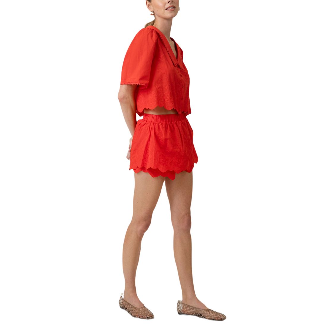 Line & Dot Women's Rou Scallop Edged Skort