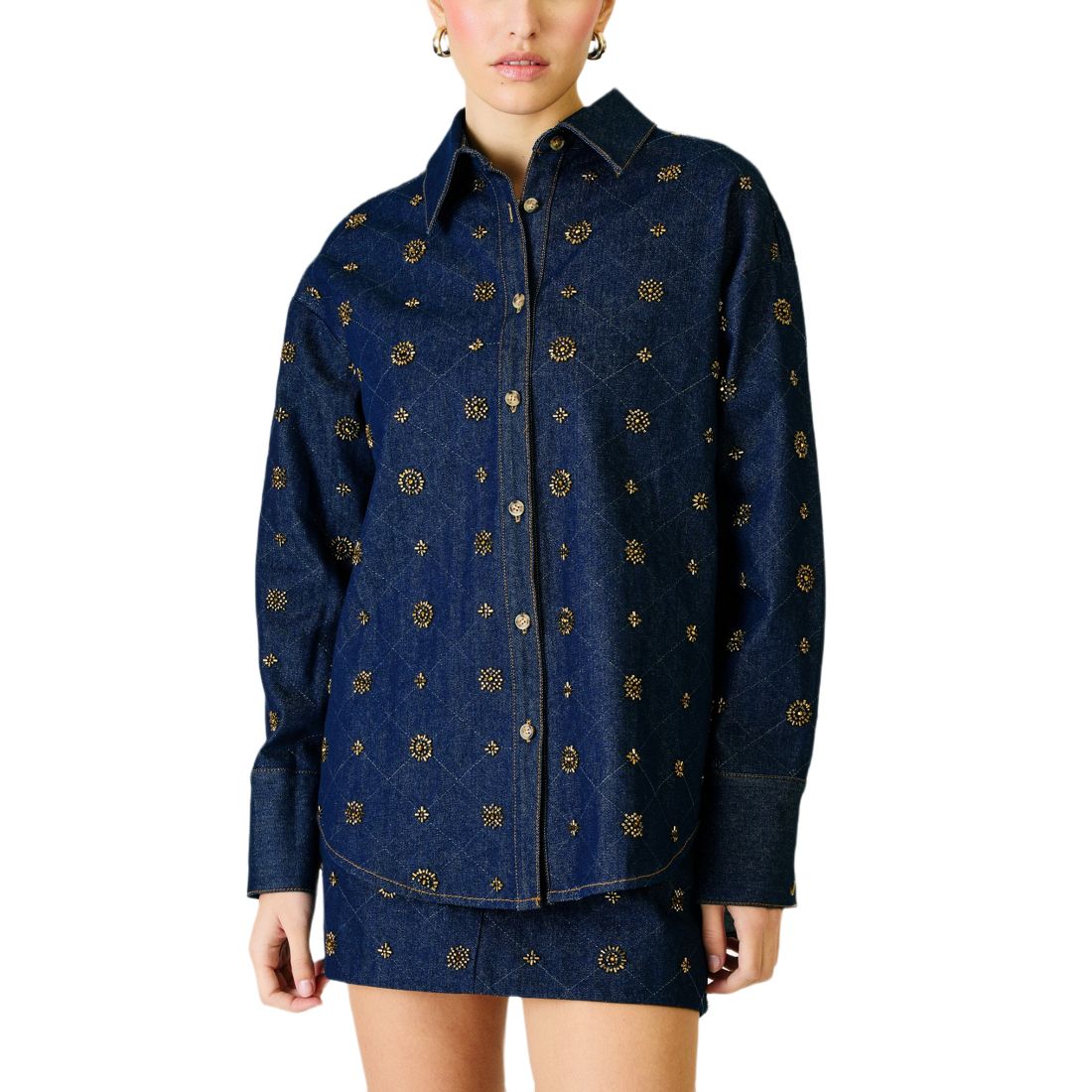 Line & Dot Women's Attina Beaded Denim Jacket