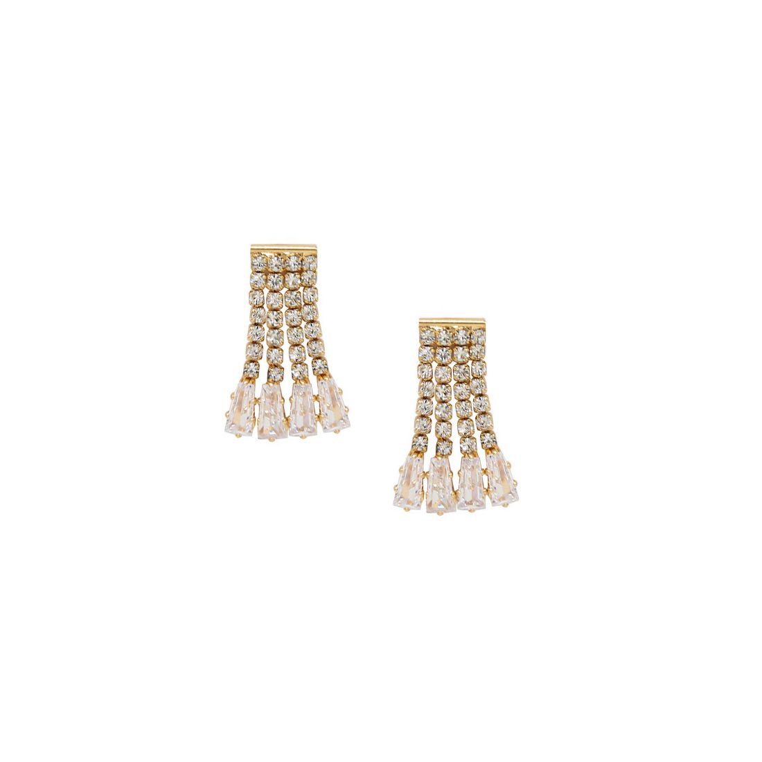 Ettika Crystal Fringe Dangle Stud Earrings