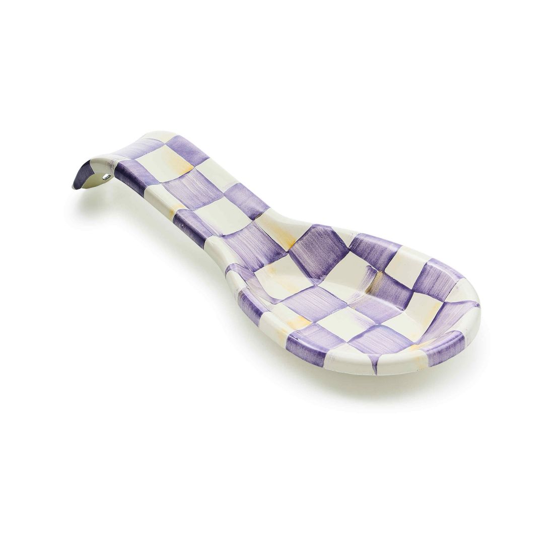 Mackenzie-childs Violet Check Handmade Spoon Rest