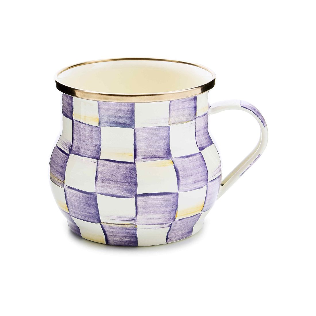 Mackenzie-childs Violet Check Handmade Mug