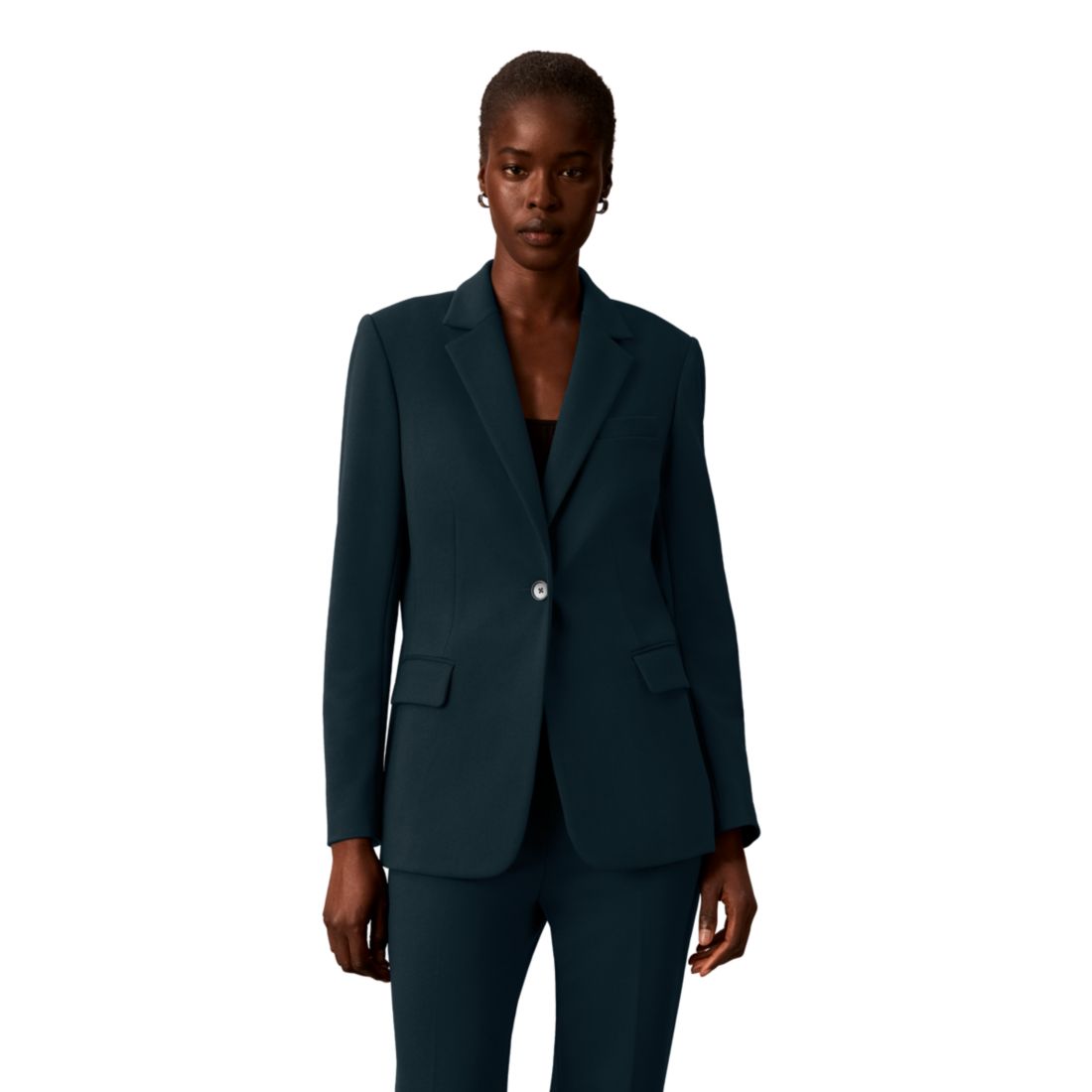 Calvin Klein Petite One-Button Notch Collar Jacket