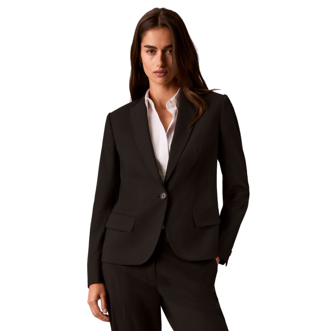 Calvin Klein Women's One-Button Peak Lapel Jacket