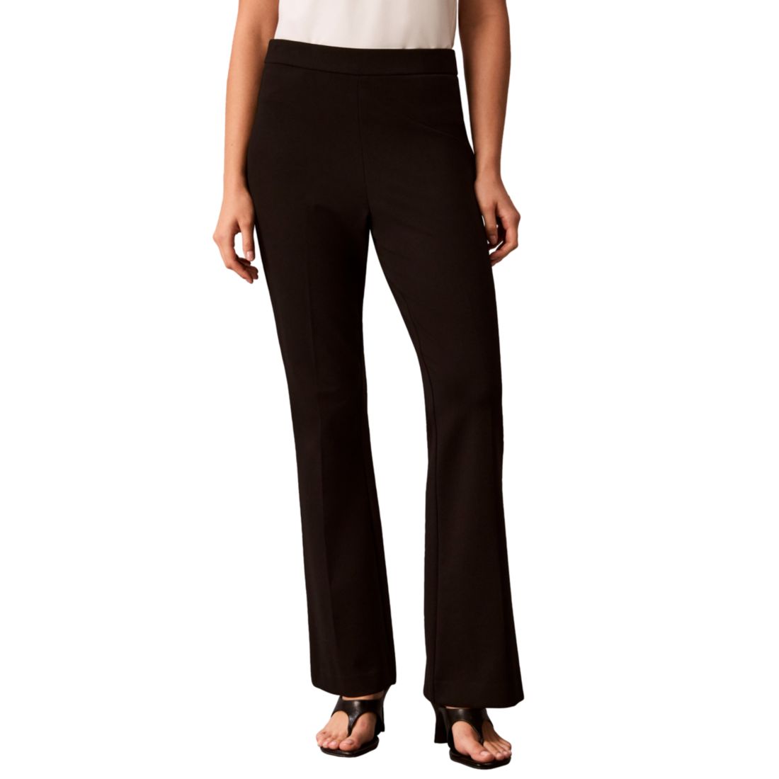 Calvin Klein Petite High-Rise Pull-On Bootcut Pants