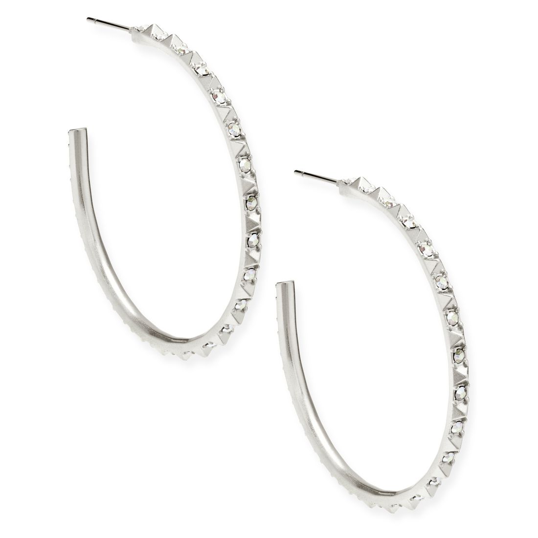 Kendra Scott Medium Pave C-Hoop Earrings, 1.7"