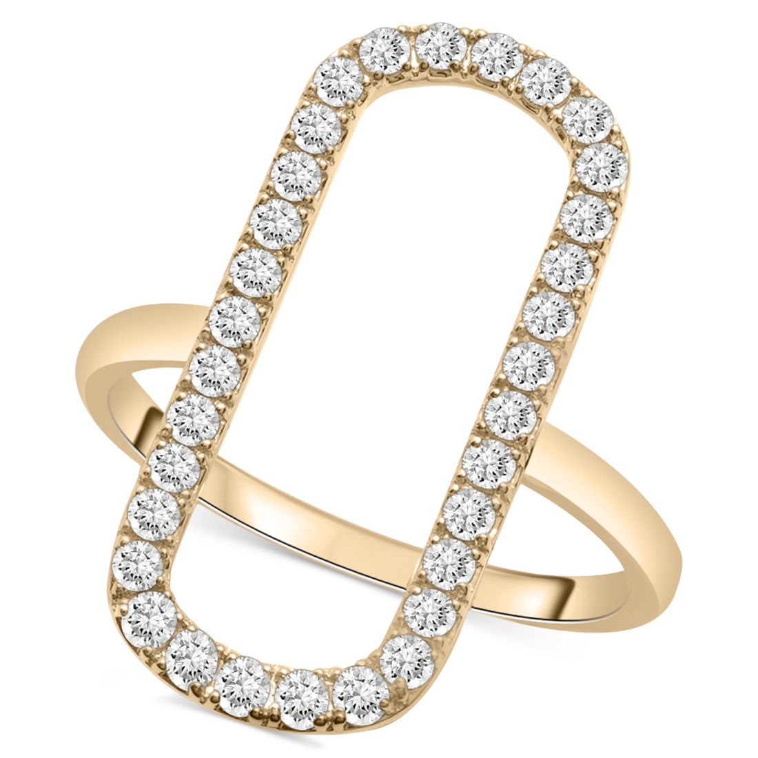 Wrapped In Love Diamond Open Rectangle Statement Ring (1/2 ct. t.w.) in 14k Yellow or White Gold, Created for Macy's