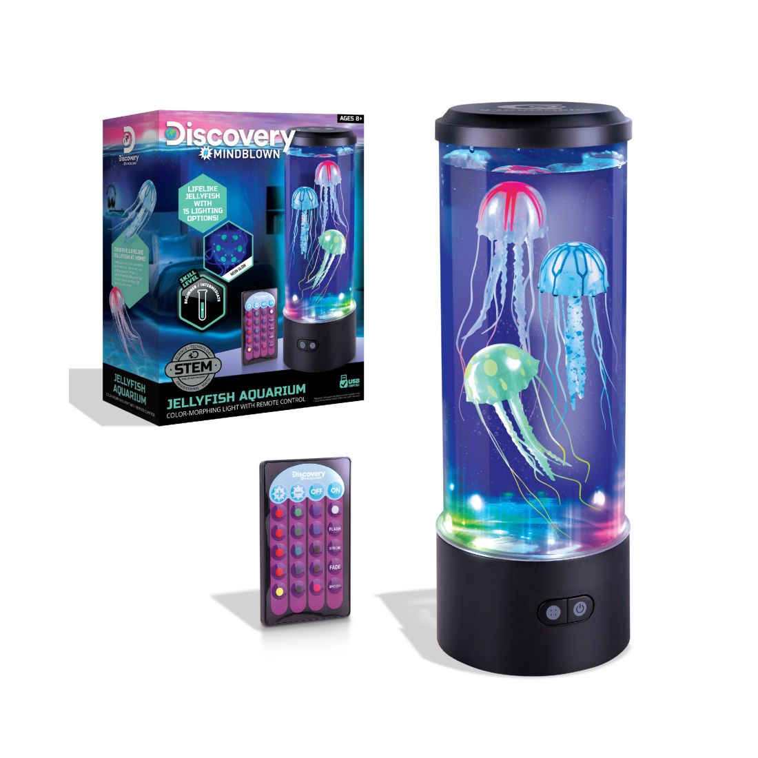 Discovery #mindblown Jellyfish Aquarium Lamp Set with 16 Light Effects