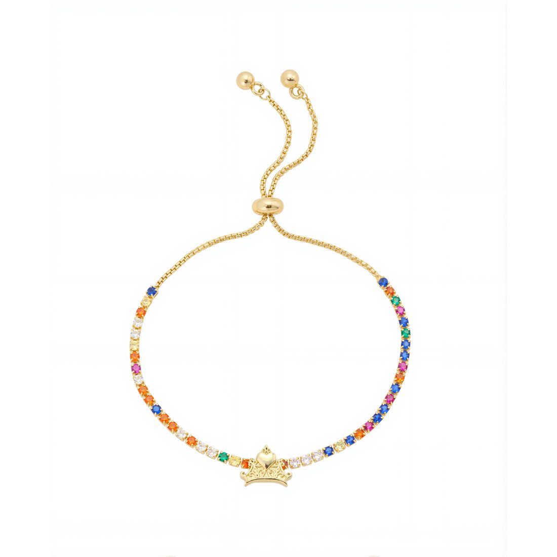 Disney Princess Crown Multicolor Bolo Bracelet