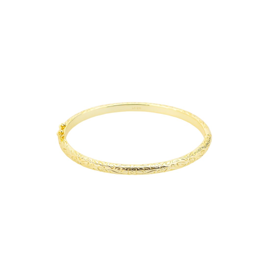 Unwritten Gold-Tone Plated Tooled Bangle Bracelet