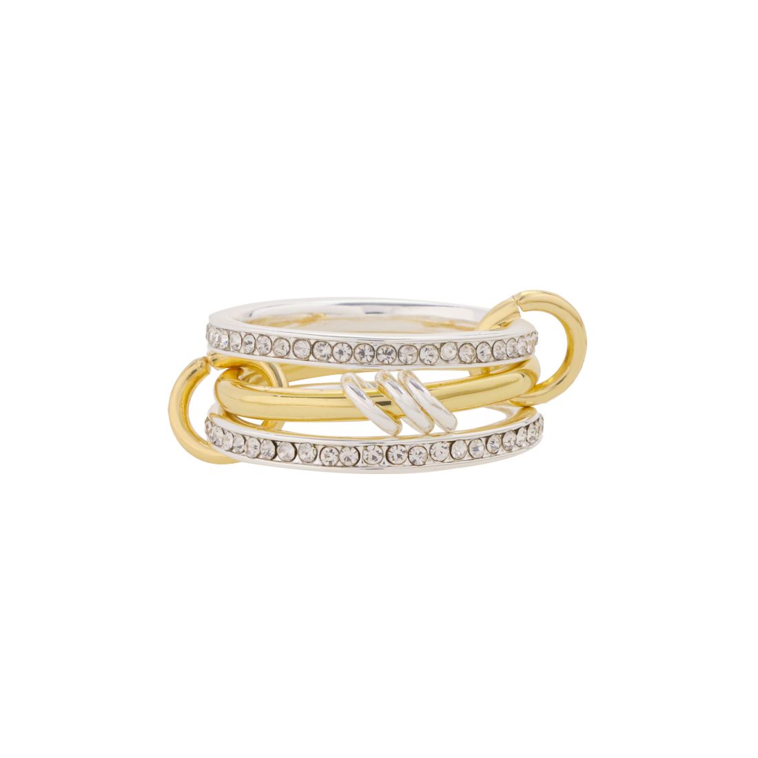 Unwritten Crystal Silver-Plated Trio Stacking Ring