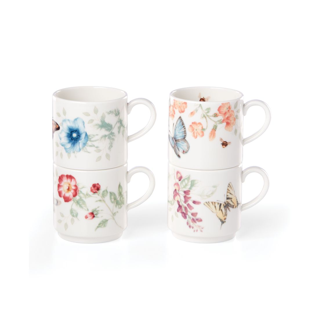 Lenox Butterfly Meadow Stackable Mugs, Set of 4