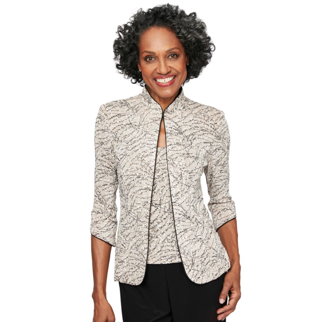 Alex Evenings Printed Jacket and Top Set, Regular & Petite Sizes