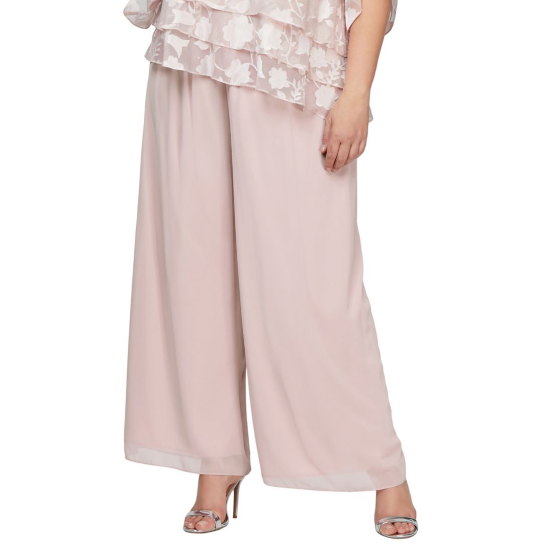 Alex Evenings Plus Size Wide-Leg Chiffon Pants