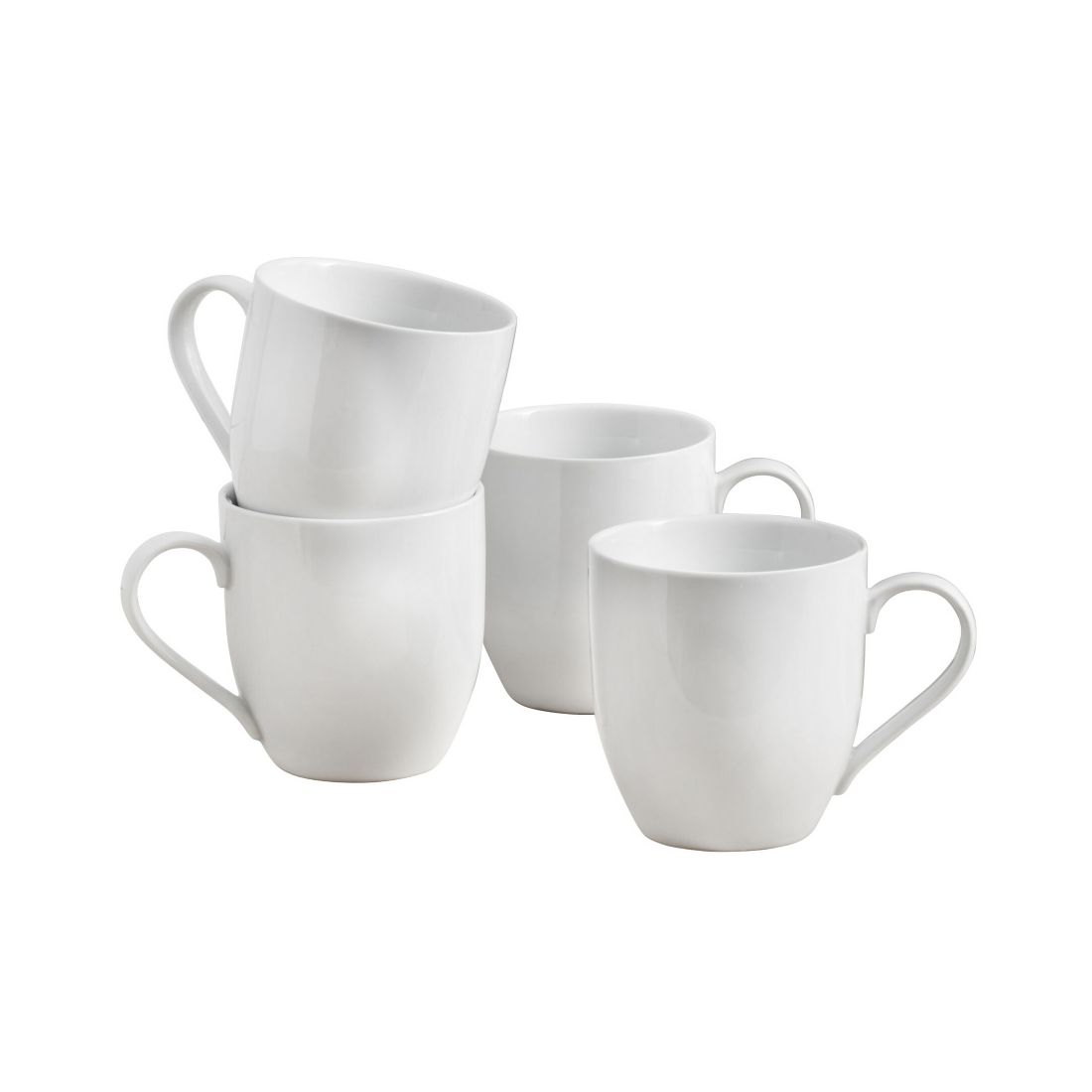 Fitz And Floyd Everyday Whiteware Coupe Mug 4 Piece Set